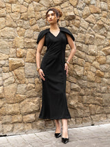 Vestido Longo Capa Preto