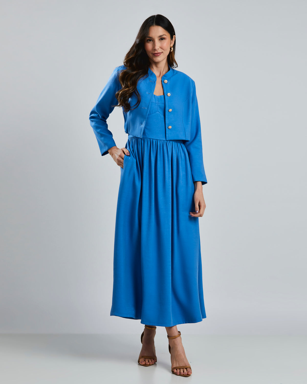 Casaqueto Gola Militar Azul