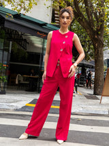 Calça Pantalona Alfaiatada Pink