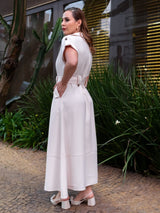 Vestido Longuete Alfaiataria Perola