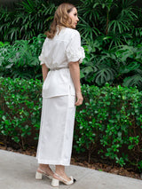 Saia Longuete Algodão Offwhite