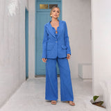 Blazer Linho Alfaiataria Azul