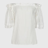 Blusa Ombro a Ombro com regulagem  Offwhite
