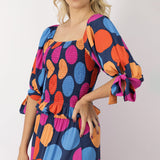 Blusa Croppped Ombro a Ombro Lastex Poá Colorido