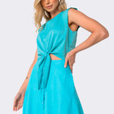 Blusa Musclee Amarração Azul