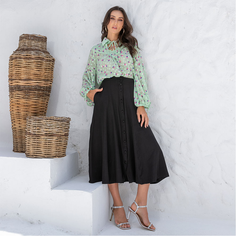 Blusa Manga Bufante Verde