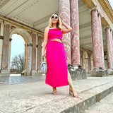 Blusa Cetim Laço Pink