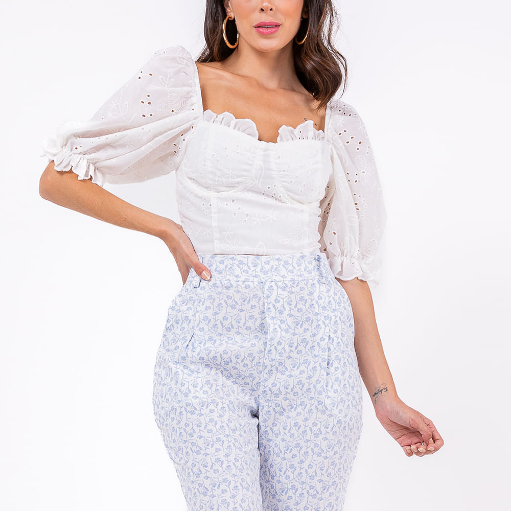 Blusa Corpete Laise Offwhite