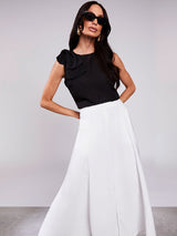 Blusa Regata Laço em tecido 3D Preto