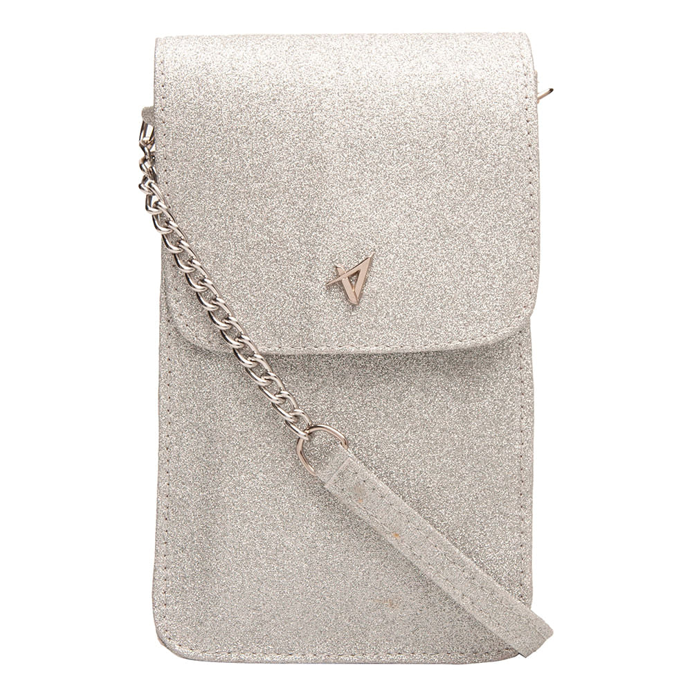 Bolso Carteira Transversal Prata