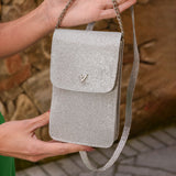 Bolso Carteira Transversal Prata