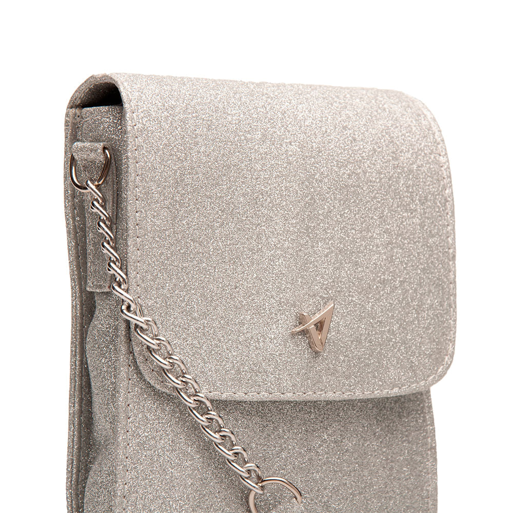 Bolso Carteira Transversal Prata