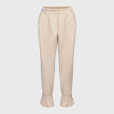 Calça Barra bufante Cintura Alta Natural