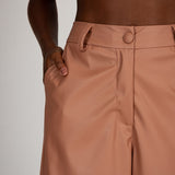 Calça Pantacourt Cintura Alta  Caqui