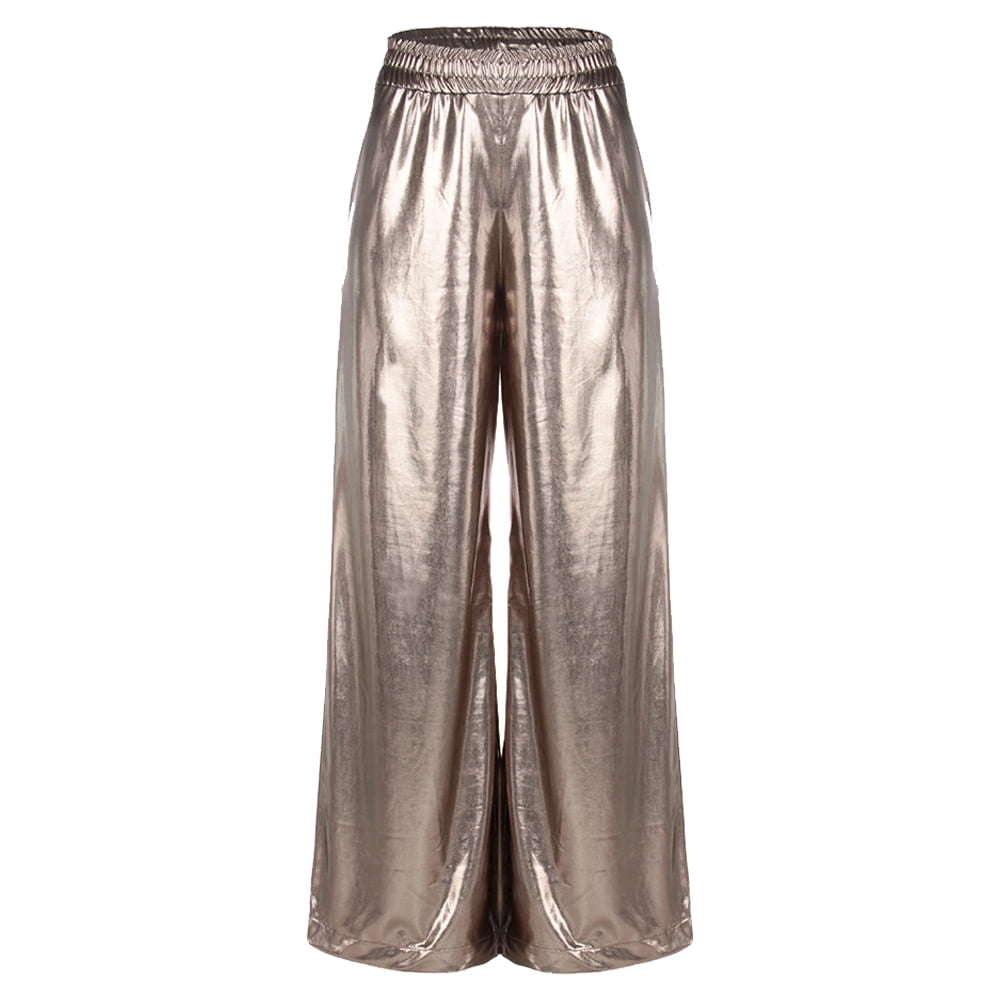 Calça Pantalona Brilho Prata