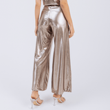Calça Pantalona Brilho Prata