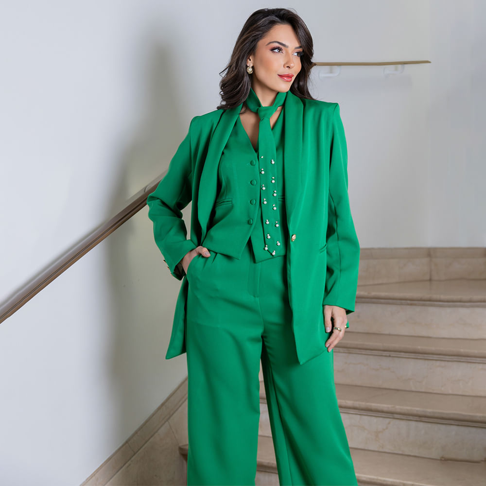 Calça Pantalona Alfaiataria Verde