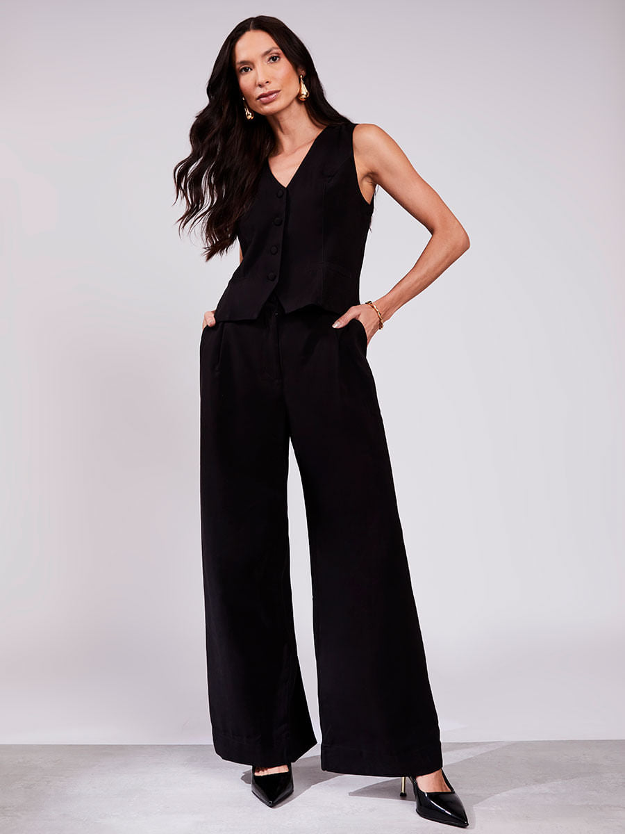Calça Pantalona Alfaiatada Preto