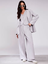 Calça Pantalona Alfaiatada Cinza