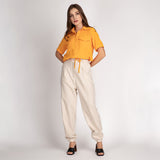 Camisa Amarração Cintura Laranja