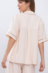 Camisa Manga Curta Alfaiataria Resort Offwhite