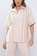 Camisa Manga Curta Alfaiataria Resort Offwhite