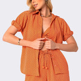 Camisa Manga Curta Coral