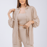 Camisa Manga Longa Brilho Areia