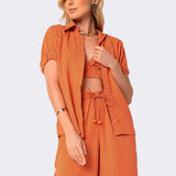 Camisa Manga Curta Coral