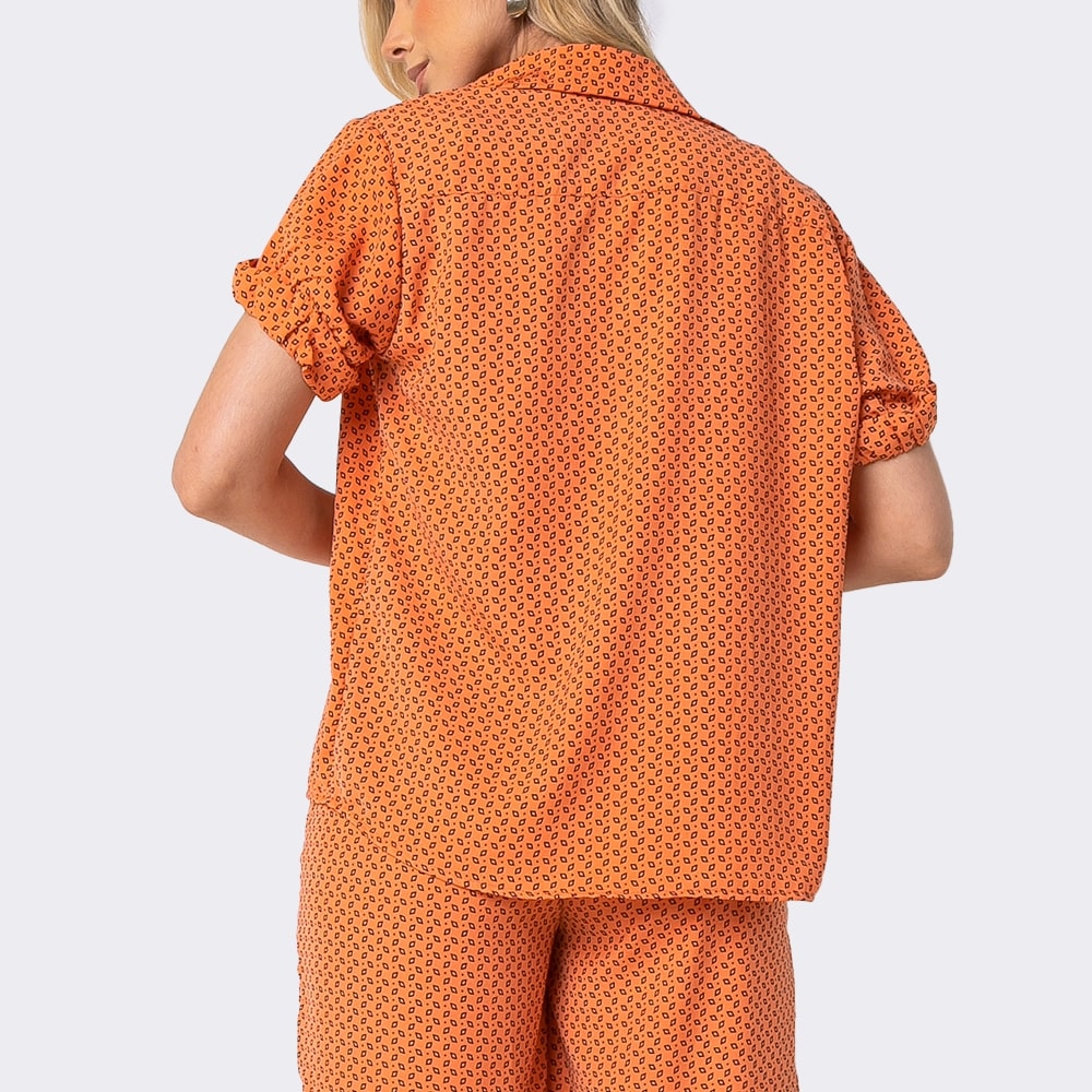 Camisa Manga Curta Coral