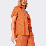 Camisa Manga Curta Coral