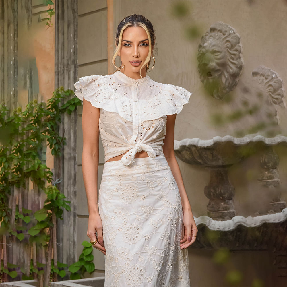 Camisa Amarração Laise Offwhite