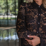 Camisa de Renda Preto