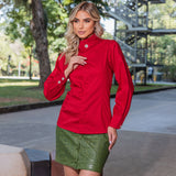Camisa Manga Longa Tricoline Vermelho