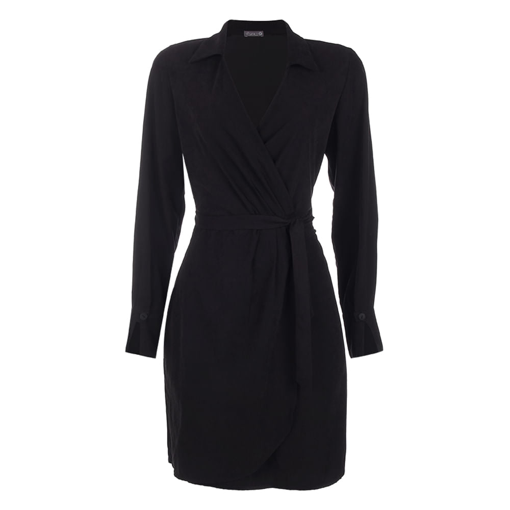 Chemise Manga Longa Preto