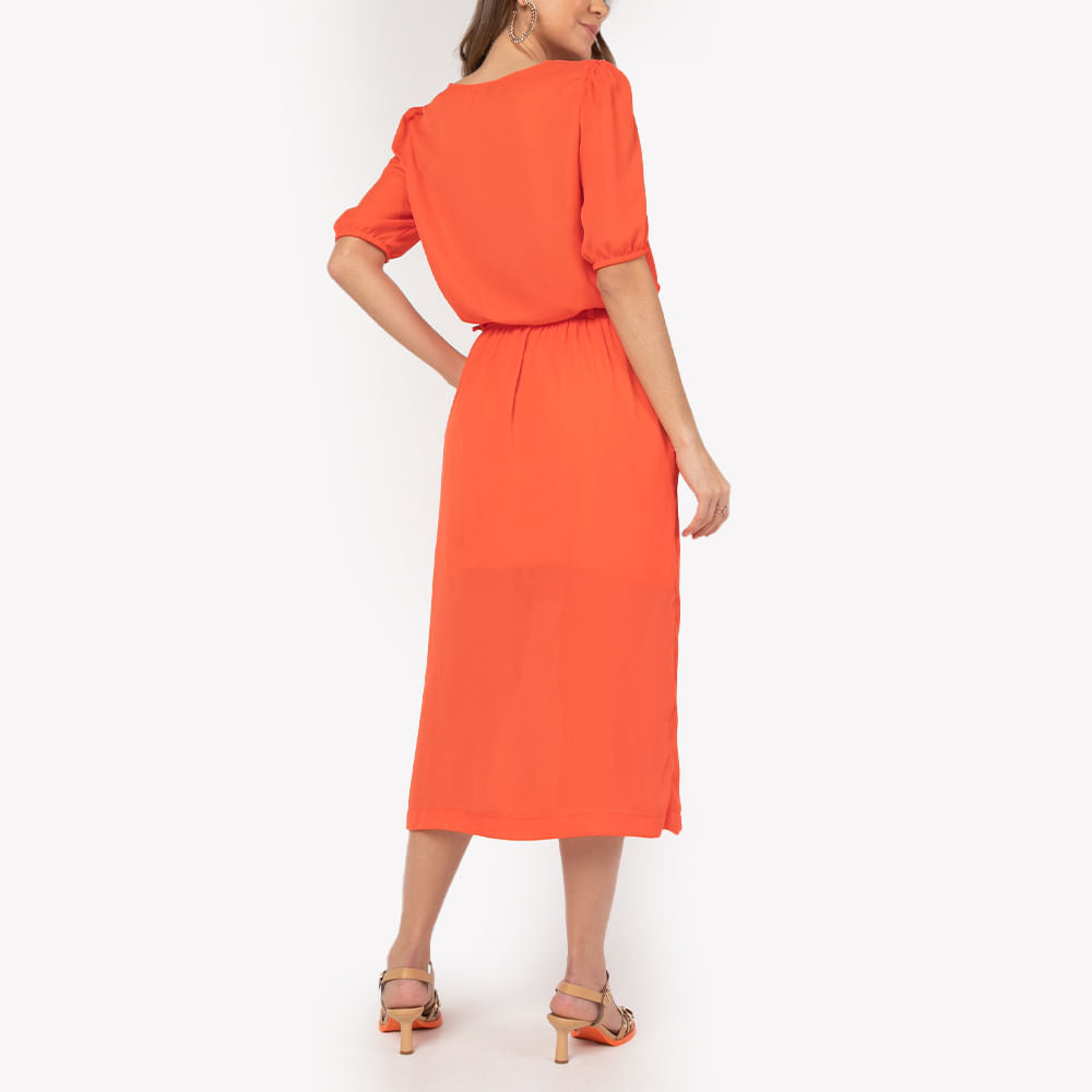 Conjunto Cropped e Saia Midi Coral