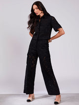 Conjunto Calça e Camisa Laise Linho Preto