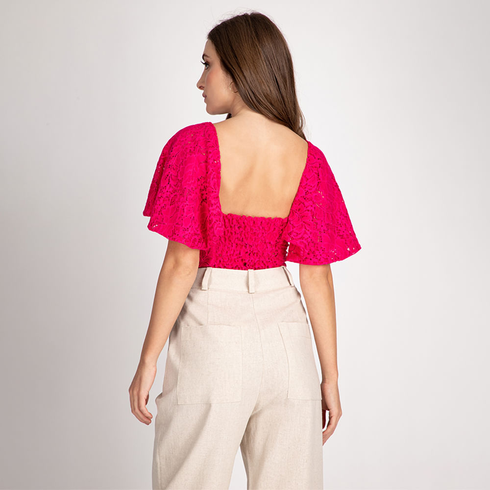 Cropped Renda  Pink
