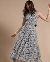 Saia Renda Assimétrica Cinza