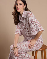 Camisa Renda Rosa