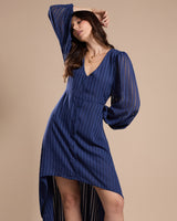 Vestido mullet azul marinho