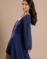 Vestido mullet azul marinho