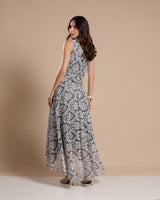 Saia Renda Assimétrica Cinza