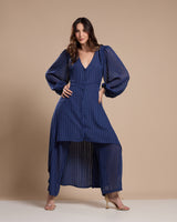 Calça pantalona azul marinho