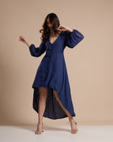 Vestido mullet azul marinho