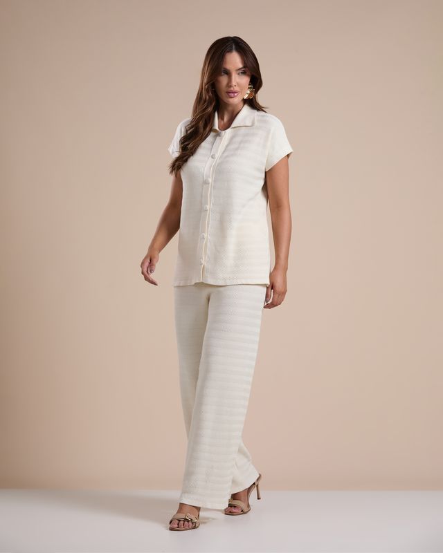 Conjunto Tricot Model Off White
