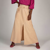 Saia Midi Alongada Ampla Areia