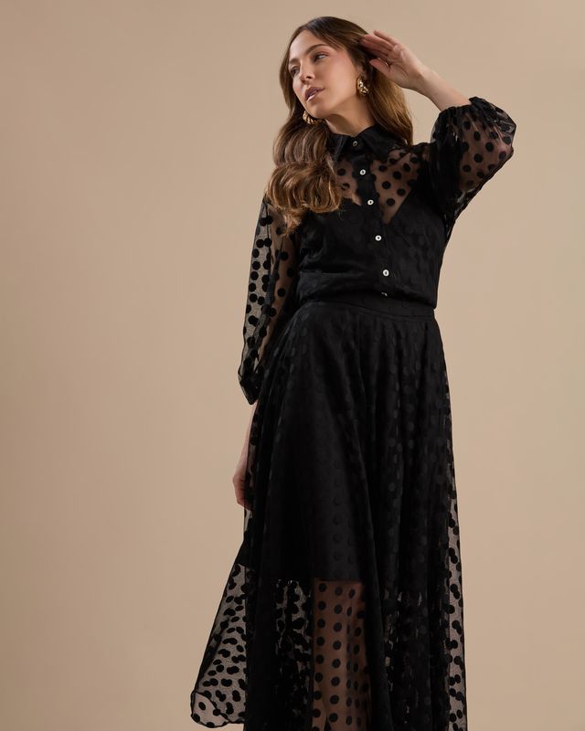Conjunto Poá Elegante Preto