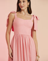 Vestido Midi Laço Rosa