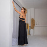 Vestido Longuete Alça Fina Preto